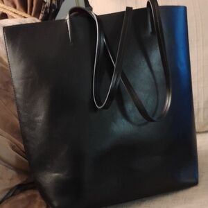 Mango MNG Black Faux Leather Tote